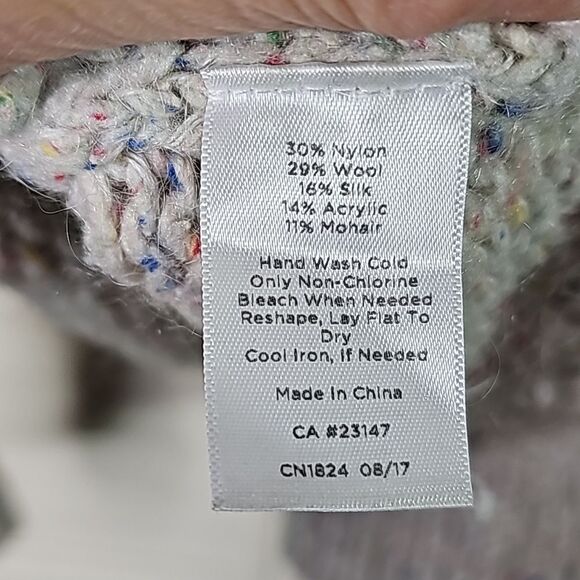 Talbots Sweater Wool Silk Beige Ribbed sleeves bottom  Size L - Picture 5 of 5